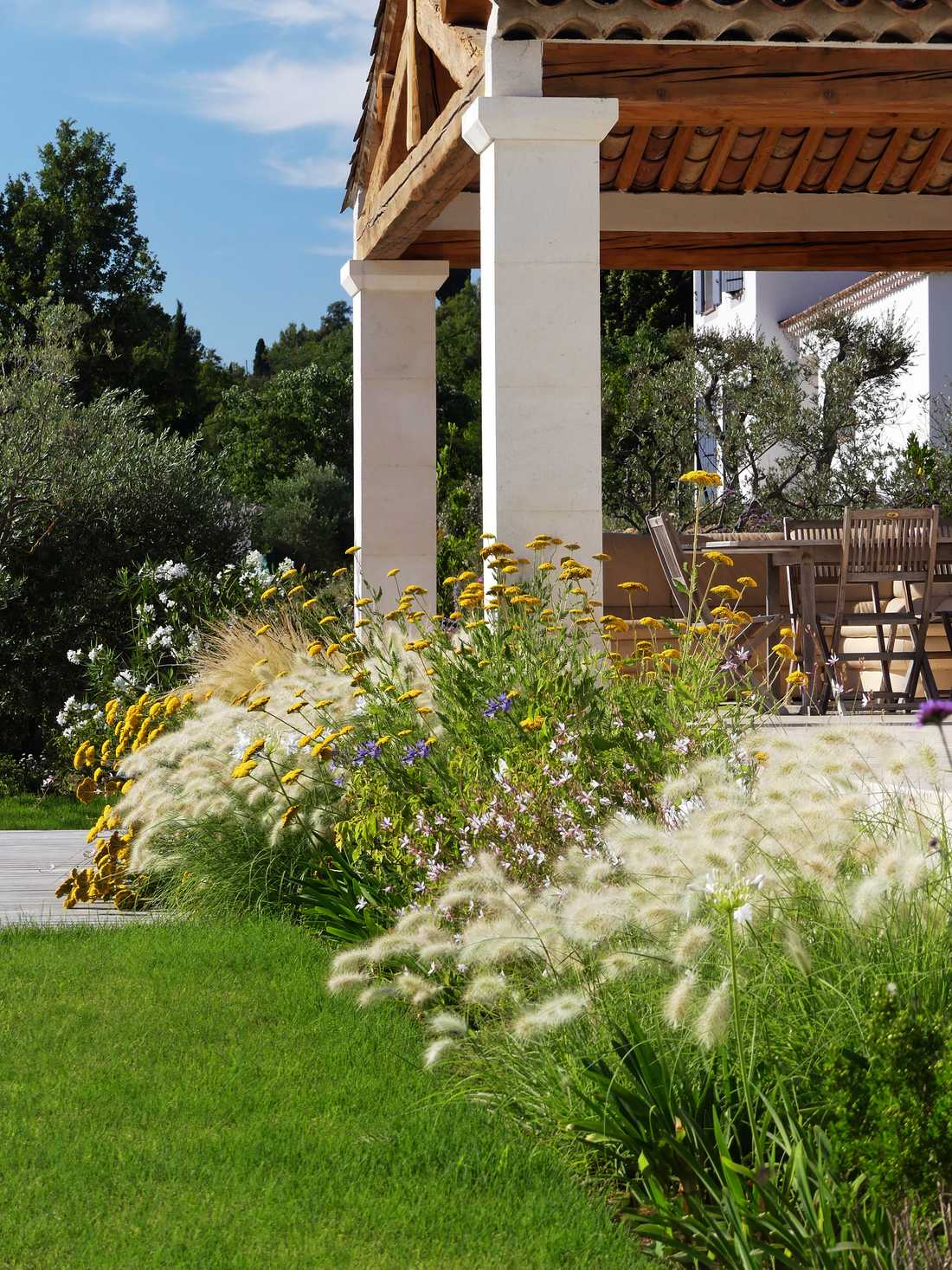 Mediterranean garden designed by a landscape designer