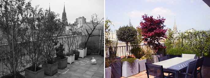 Aménagement paysager d'une terrasse avec vue à Toulon