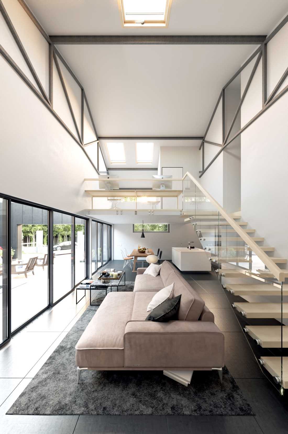 Réhabilitation d'un bâtiment industriel en maison par un architecte dans le Var