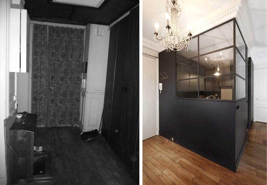 Avant Aprés d'une rénovation d'une cuisine dans un appartement dans le Var