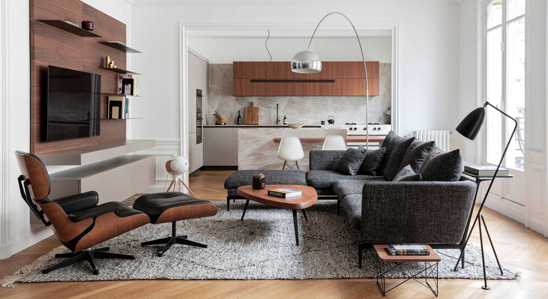 Rénovation du salon d'un appartement par un architecte d'intérieur à Toulon