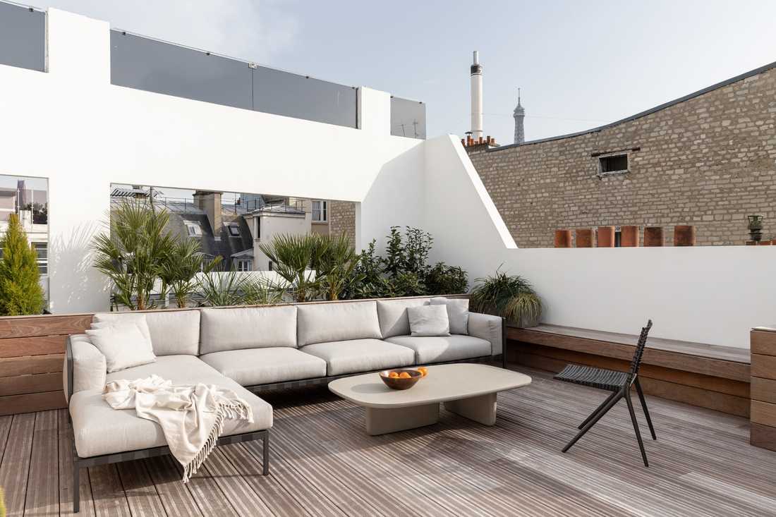 Terrasse - rooftop d'un appartement à Toulon