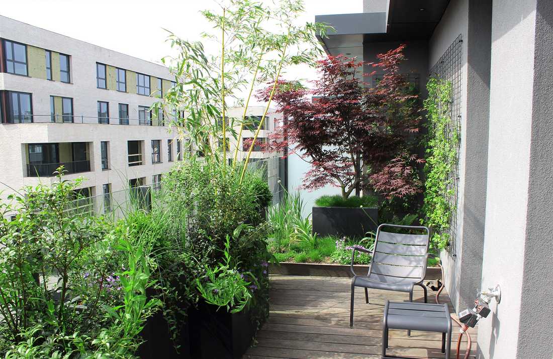 Aménagement paysager de la terrasse d'un penthouse à Toulon