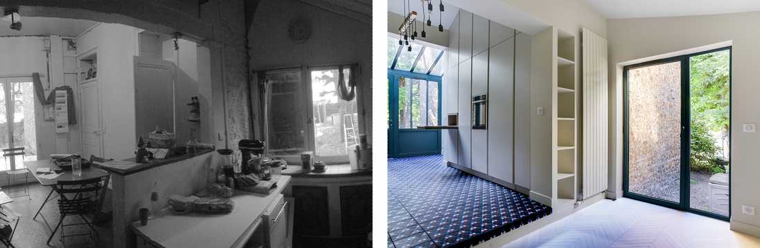 Avant-après : création d'une véranda dans une maison Meulière dans le Var par un architecte
