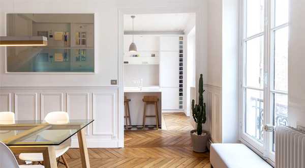 Avant - aprés d'une réalisation d'un architecte d'intérieur à Toulon dans un appartement haussmannien