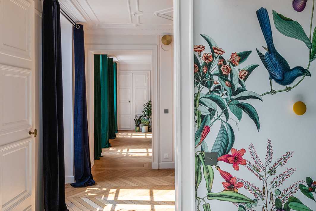 Décoration d'intérieur d'un appartement haussmannien en enfilade