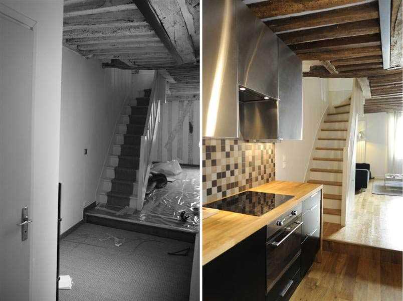 Aménagement d'une cuisine ouverte dans un duplex dans le Var