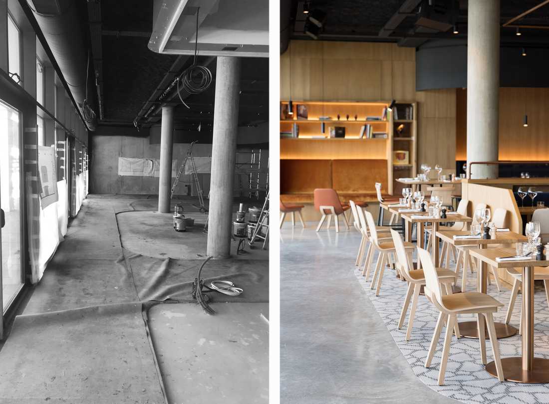 Réovation d'un restaurant par un architecte à Toulon en photos avant-après