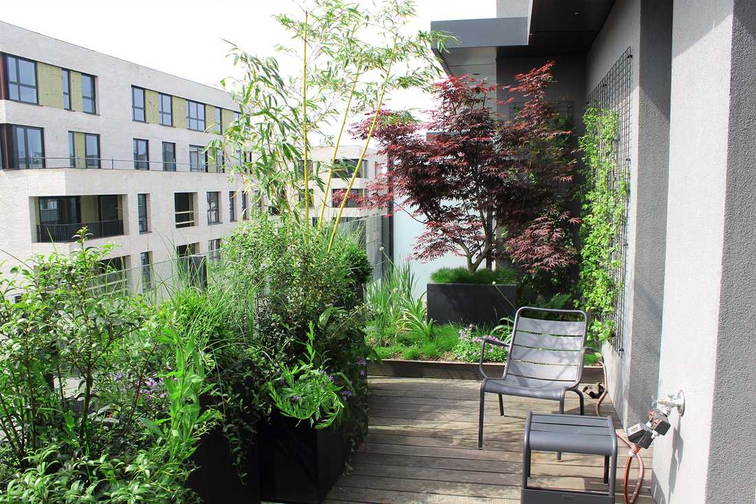 Landscaping of a penthouse terrace in Toulon