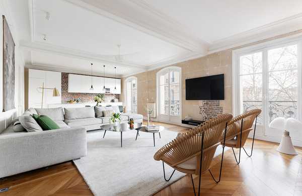 Décloisonnement d’un appartement haussmannien par un architecte d'intérieur