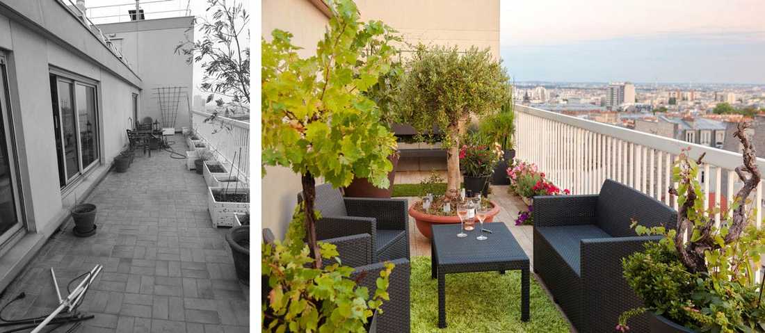 Aménagement d'une terrasse par un jardinier paysagiste à Toulon