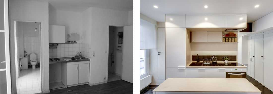 Rénovation d'un appartement 2 pièces vetuste par un architecte d'interieur à Toulon