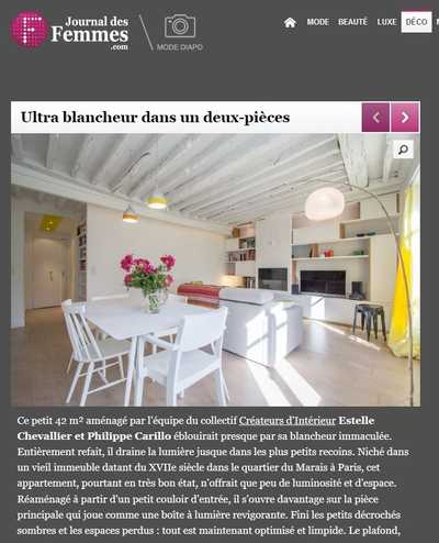 Article sur la rénovation toute en blancheur d'un appartement